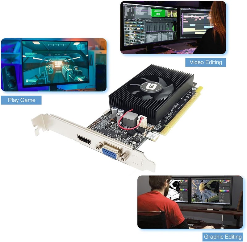 Glorto GeForce GT 610 2G DDR3 Low Profile Graphics Card, PCI Express 1.1 x16, HDMI/VGA, Entry Level GPU for PC, SFF and HTPC, Compatible with Win11 - Image 5